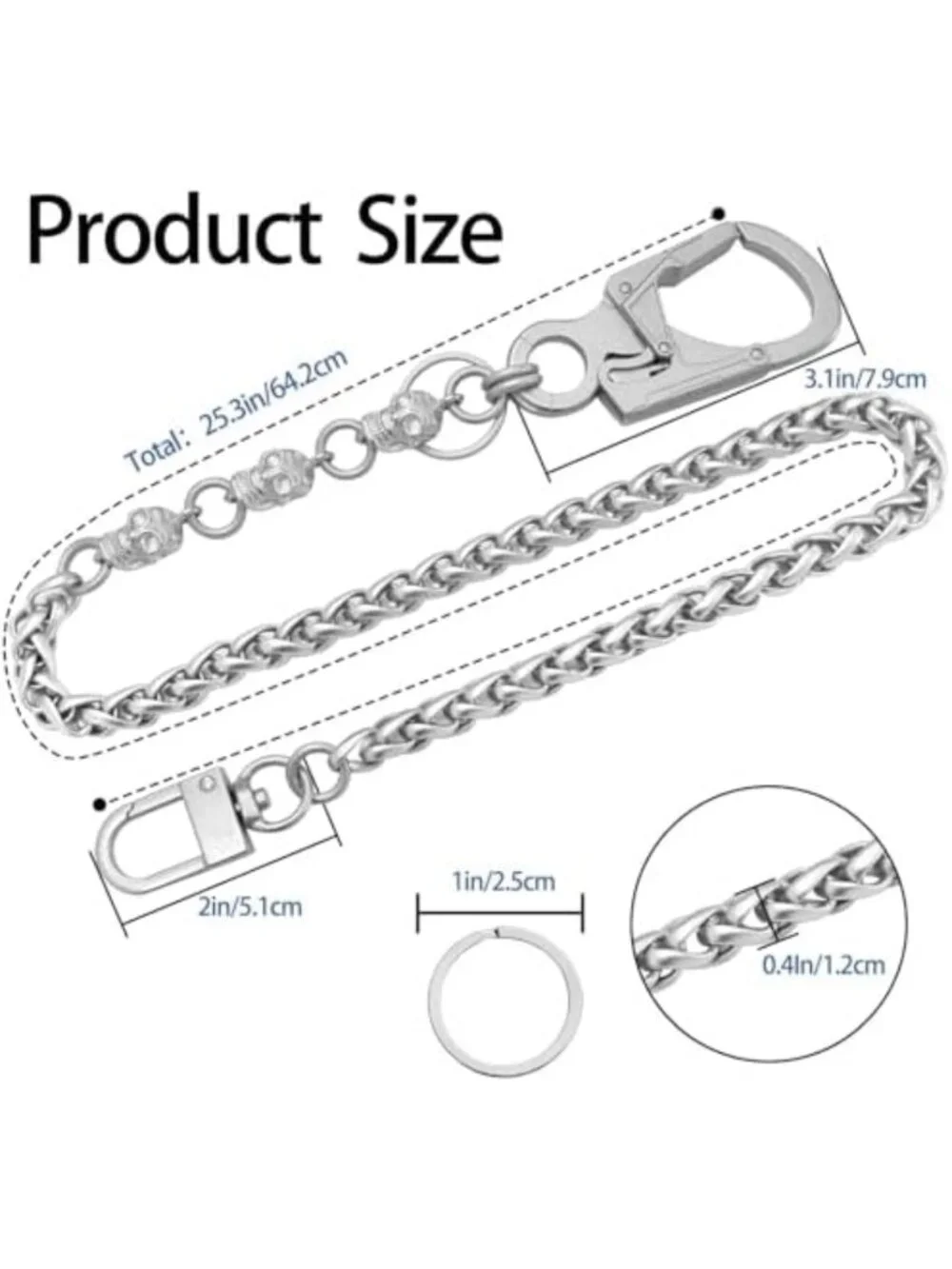 Punk Skull Chain Pants Wallet for Men | Anti-Theft Biker Key Accessory